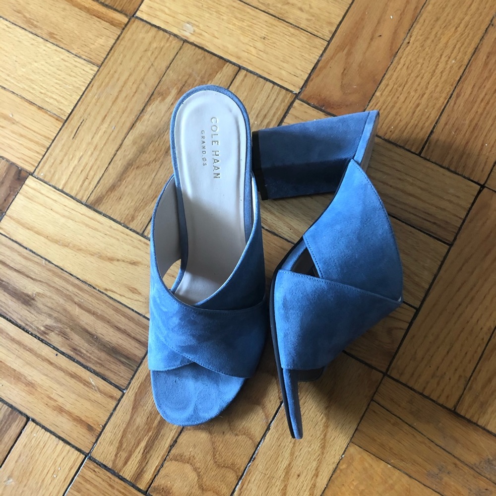 Light blue suede shoes